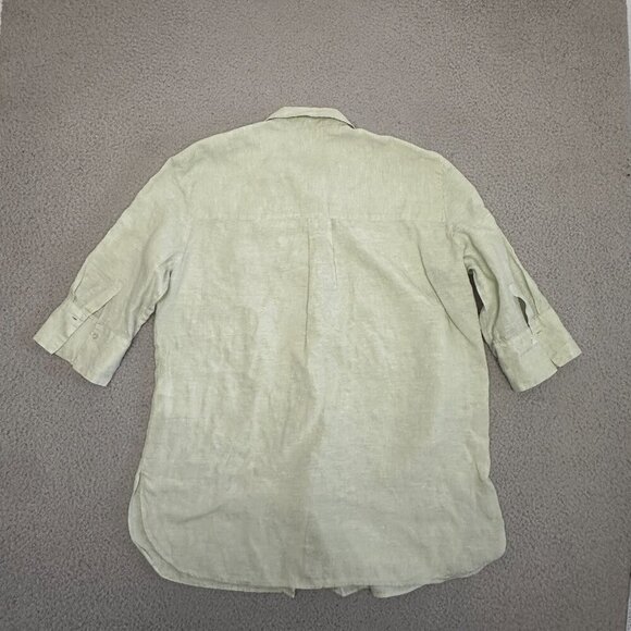 OPUS Linen Button Shirt Germany Sage Green Oversized High Quality - Picture 13 of 16